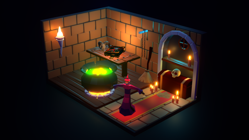 LowPoly Wizard Room