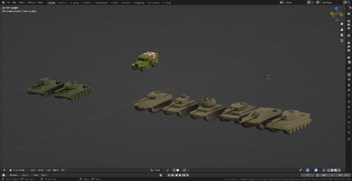 Some lo poly ww2 tanks