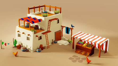 LowPoly Desert House