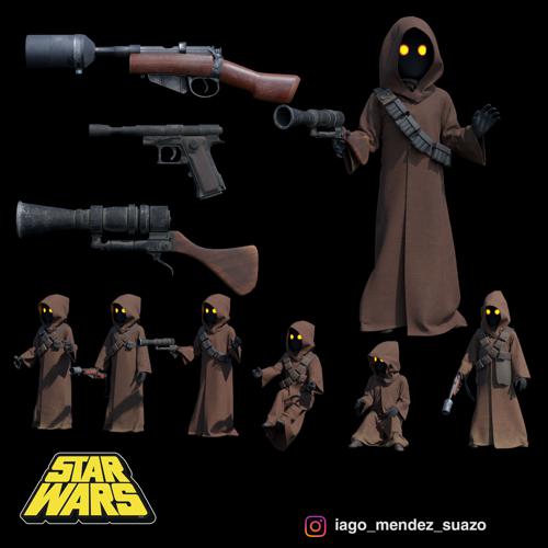 Jawas from Tatooine [static poses, no rig ]