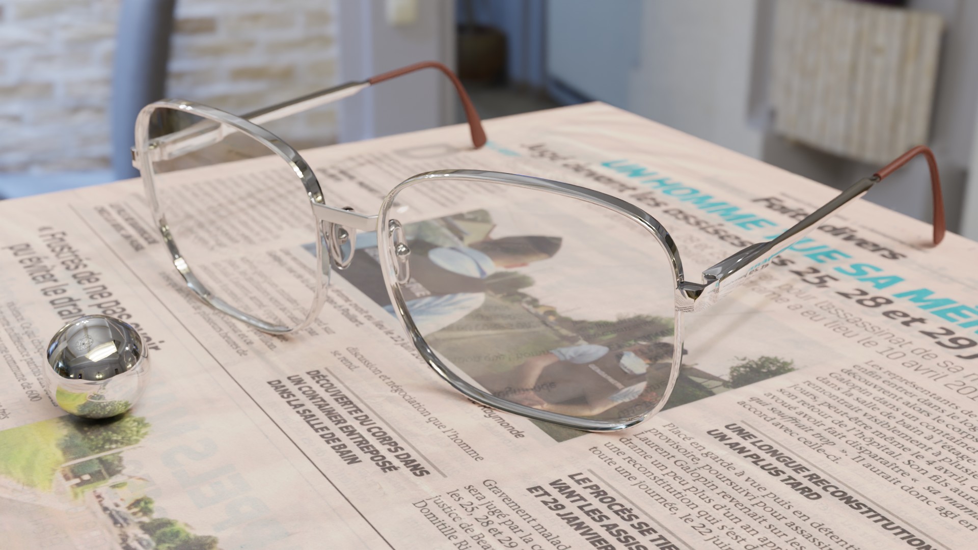 Steel-framed glasses