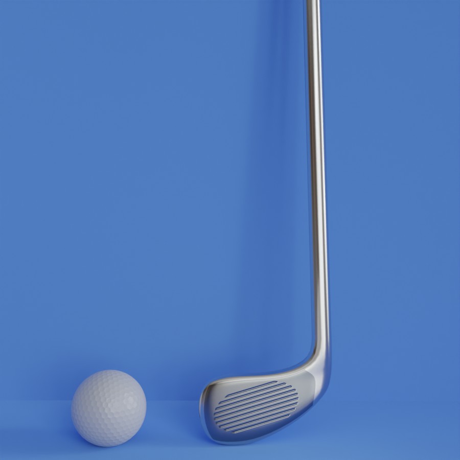 Golf Club and Golf ball 3d model