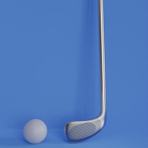Golf Club and Golf ball 3d model