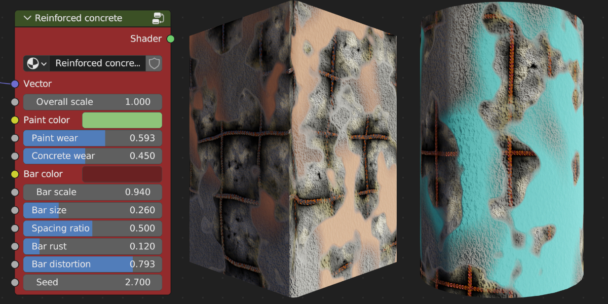 Procedural Reinforced Concrete Shader