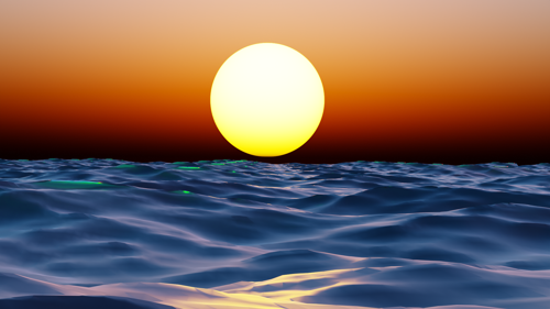 ocean and sunset animation