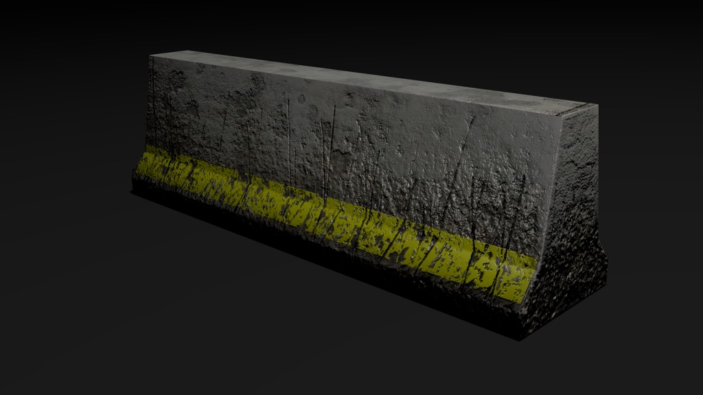 Low Poly Worn Construction Barrier