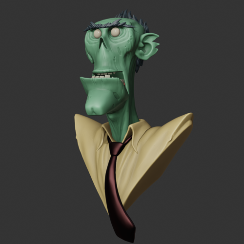 Cartoon Zombie Bust