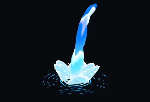 Procedural stylized waterfall