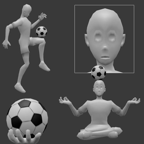 Low Poly Soccer Player (rigged)
