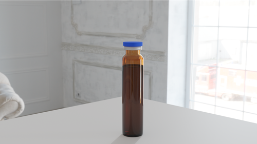 Small bottles of liquid medicine