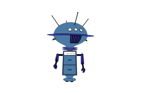Toon shaded Uniblab robot from The Jetsons