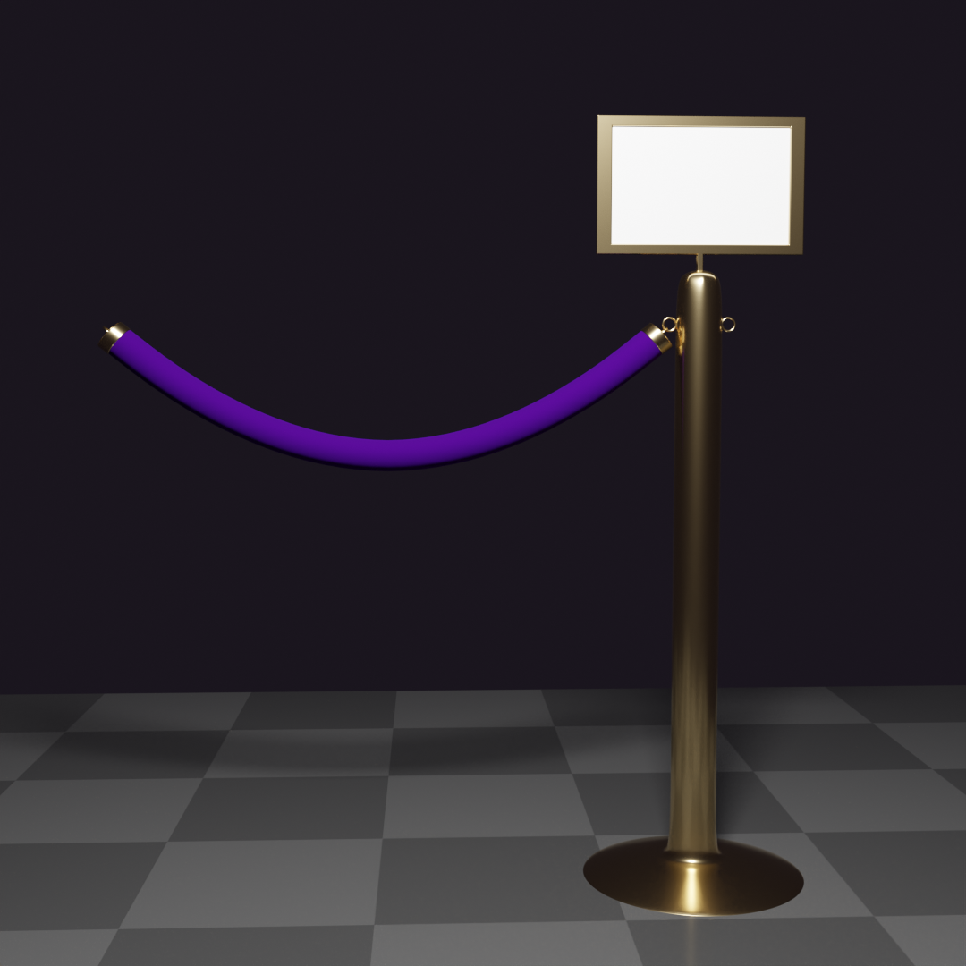 Brass Stanchions with Velvet Ropes & Sign