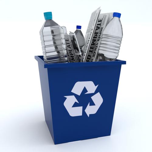 Recycle Bin with plastic and paper