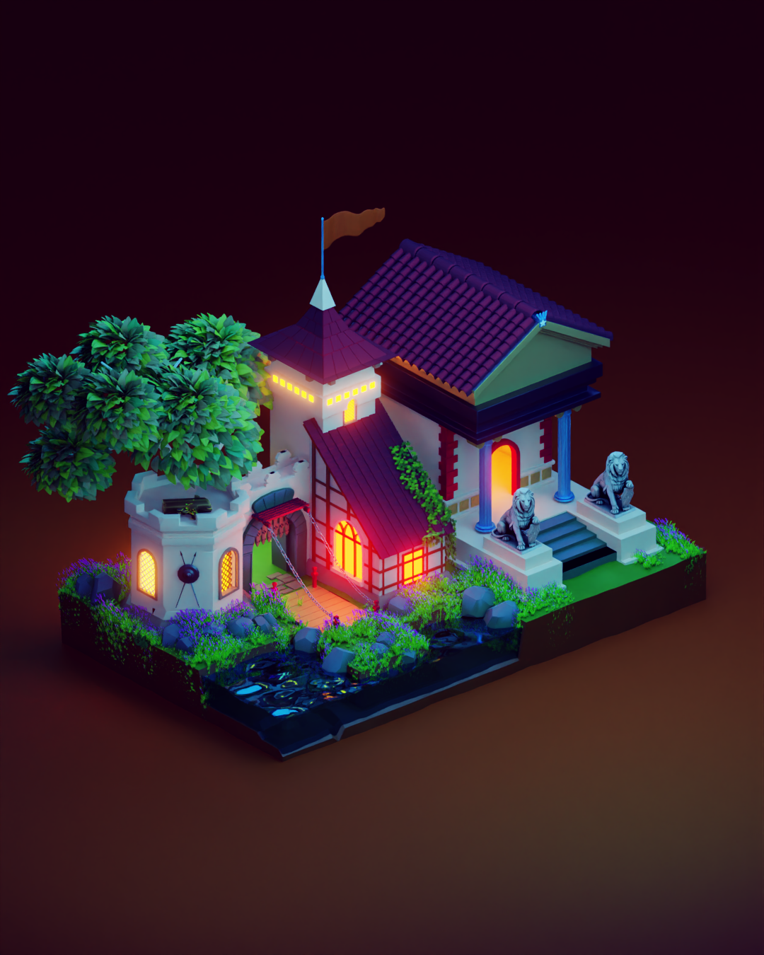 lowpoly castle
