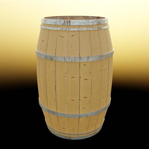Barrel with rusted metal bands