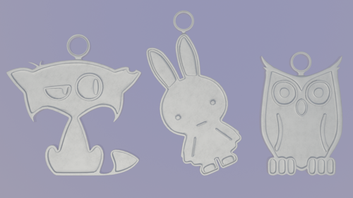 Three Soft Little Creatures - Printable 3D Pendants