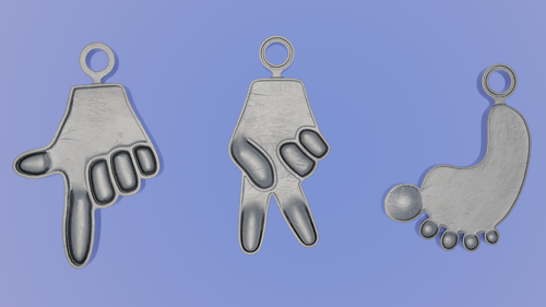 Hands and Foot - Printable 3D Pendants