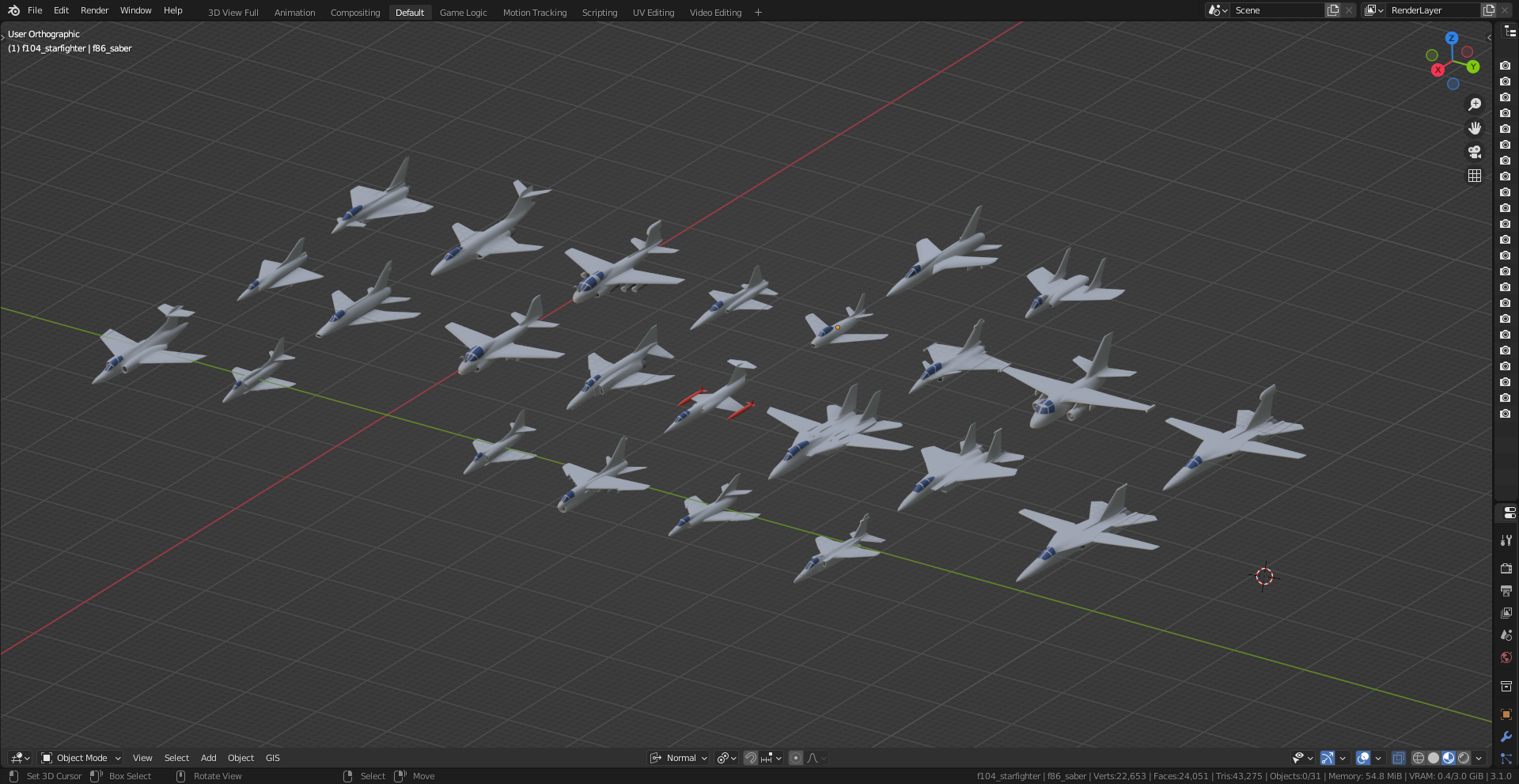 low poly jets