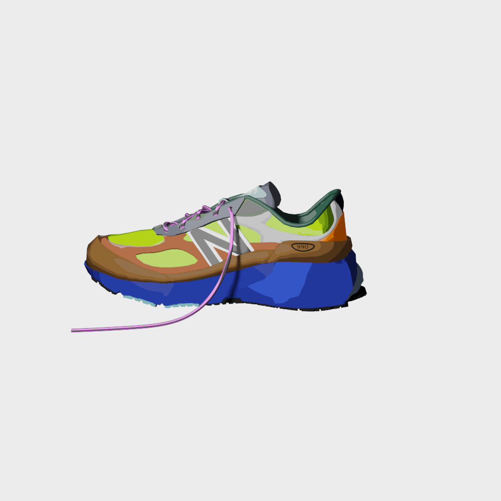 New Balance x Action Bronson 990 V6 (low poly)