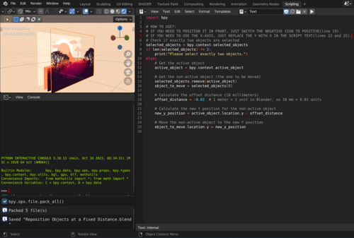 Blender Script - Grease Pencil - Objects at a Fixed Distance