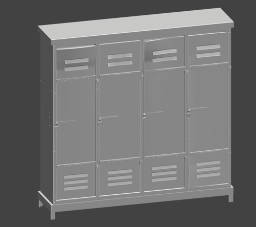 Game-ready School Locker (low-poly)