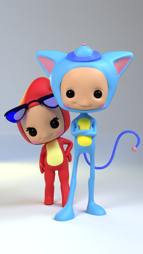 3D Karakter Aji dan Ani