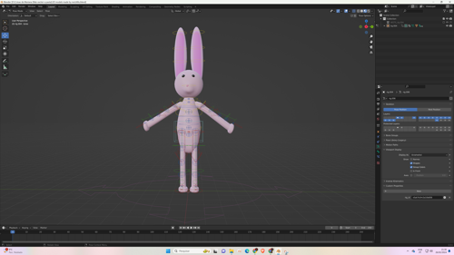 My pink bunny plushie but modelled