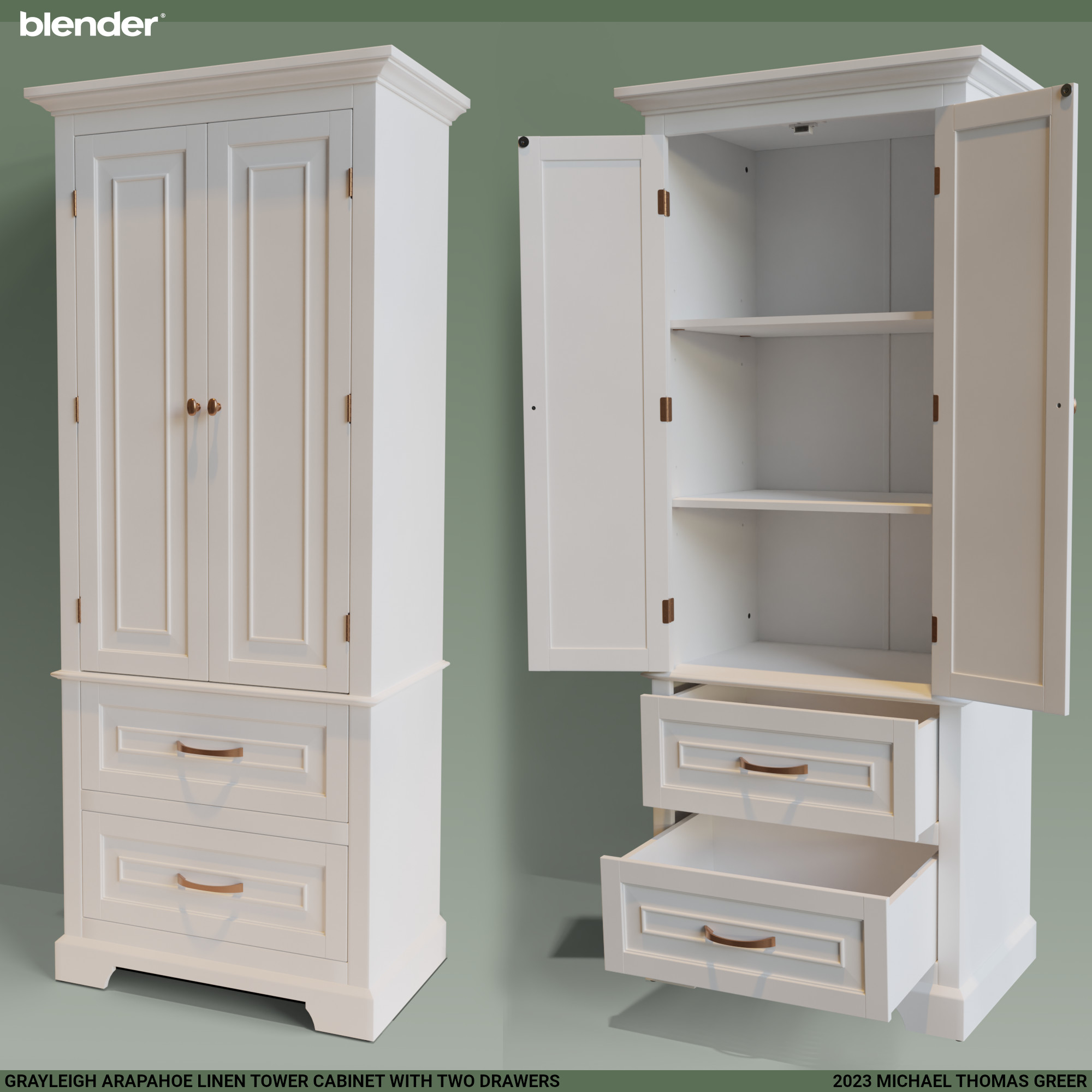 Grayleigh Arapahoe Tower Cabinet with Two Drawers