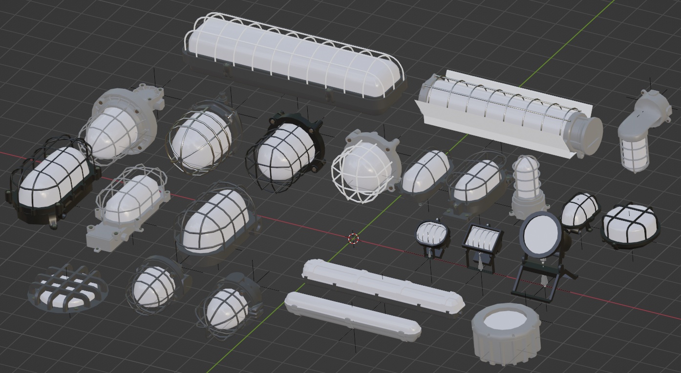 Industrial Light Fixtures [assets lib]