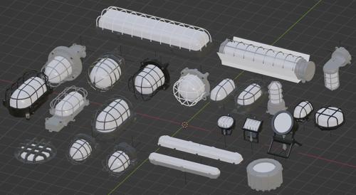 Industrial Light Fixtures [assets lib]