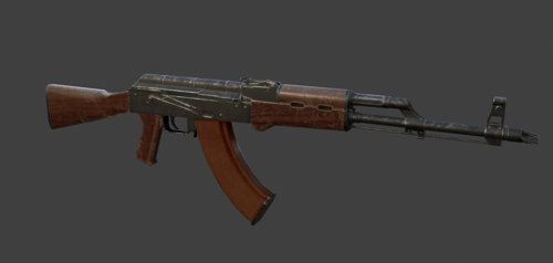 Weathered AKM rifle