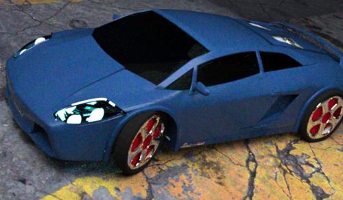 Lamborghini Gallardo LuxRender &amp; Blender