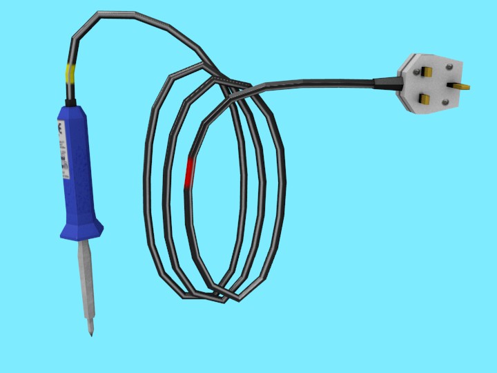 Soldering Iron (Low Poly, Textured)