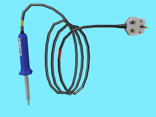 Soldering Iron (Low Poly, Textured)