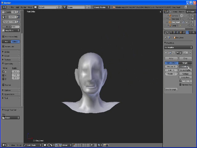 Sculpting A Mans Head In Blender 2.5 Part 1