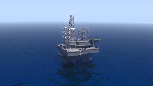 Oil Rig With Ocean