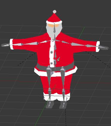 Low Poly Santa, Rigged Animated