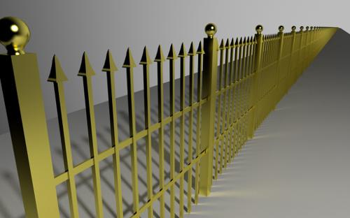 Ornamental Fence Array W /  Curve Mod