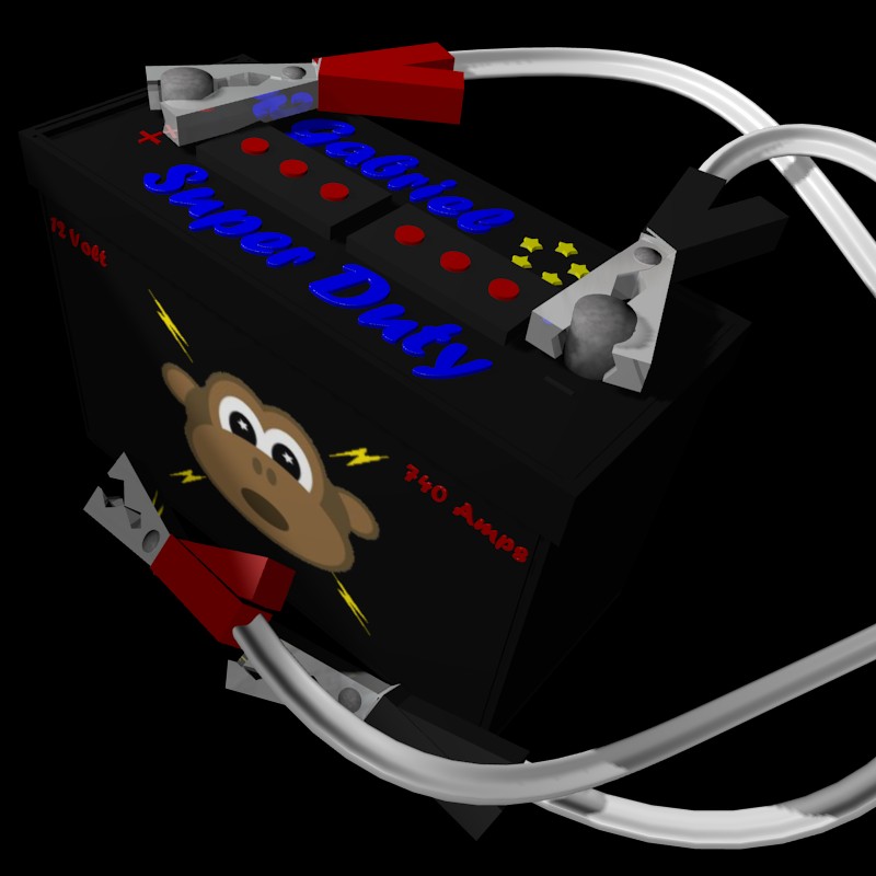 12 Volt Car Battery W / Cables