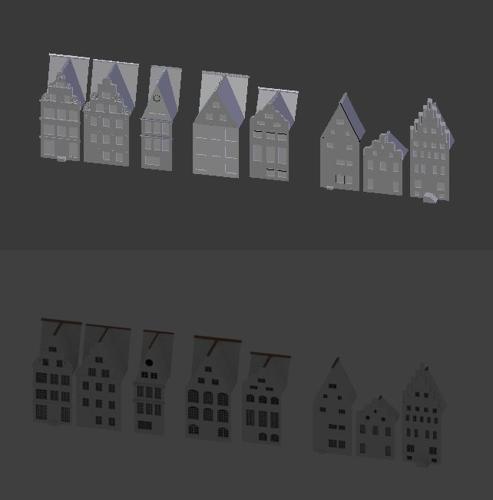 Medieval town facades