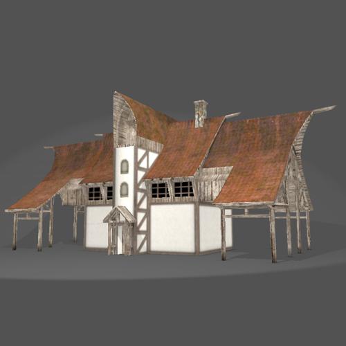 low poly house