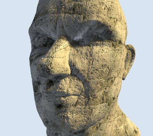 Stone textured head