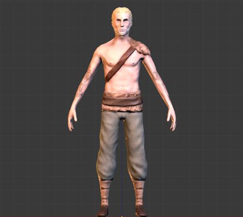 Low poly viking male