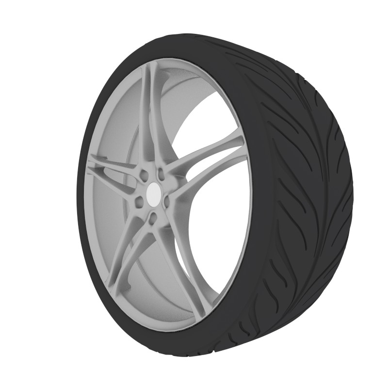 Aluminium car wheel with tire