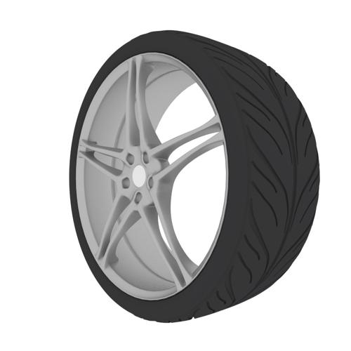 Aluminium car wheel with tire