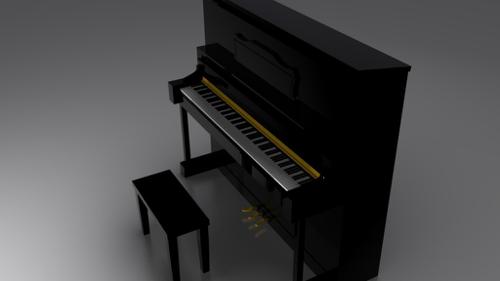 vertical piano with material