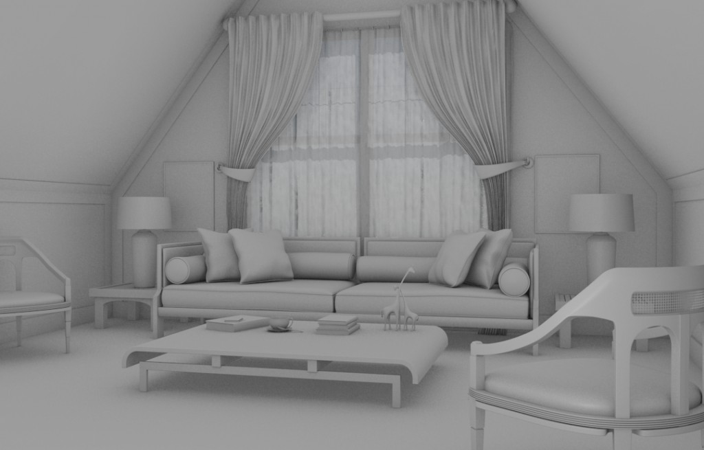 Modelling an Interior Scene with Blender: Modeling Result