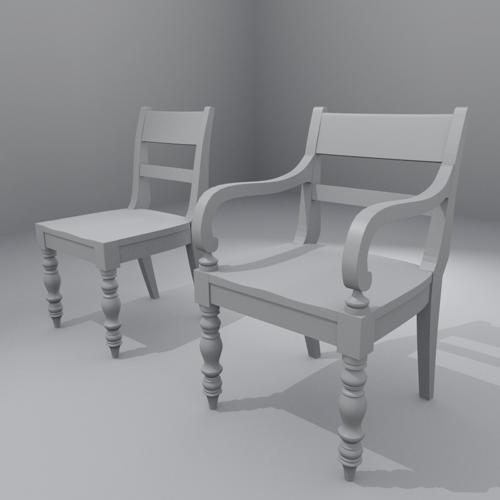 Turned Leg Side And Arm Chairs hydn