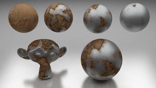 Rusty Metal cycles semi-procedural shader