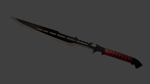 Red Guardian Sword-Low Poly